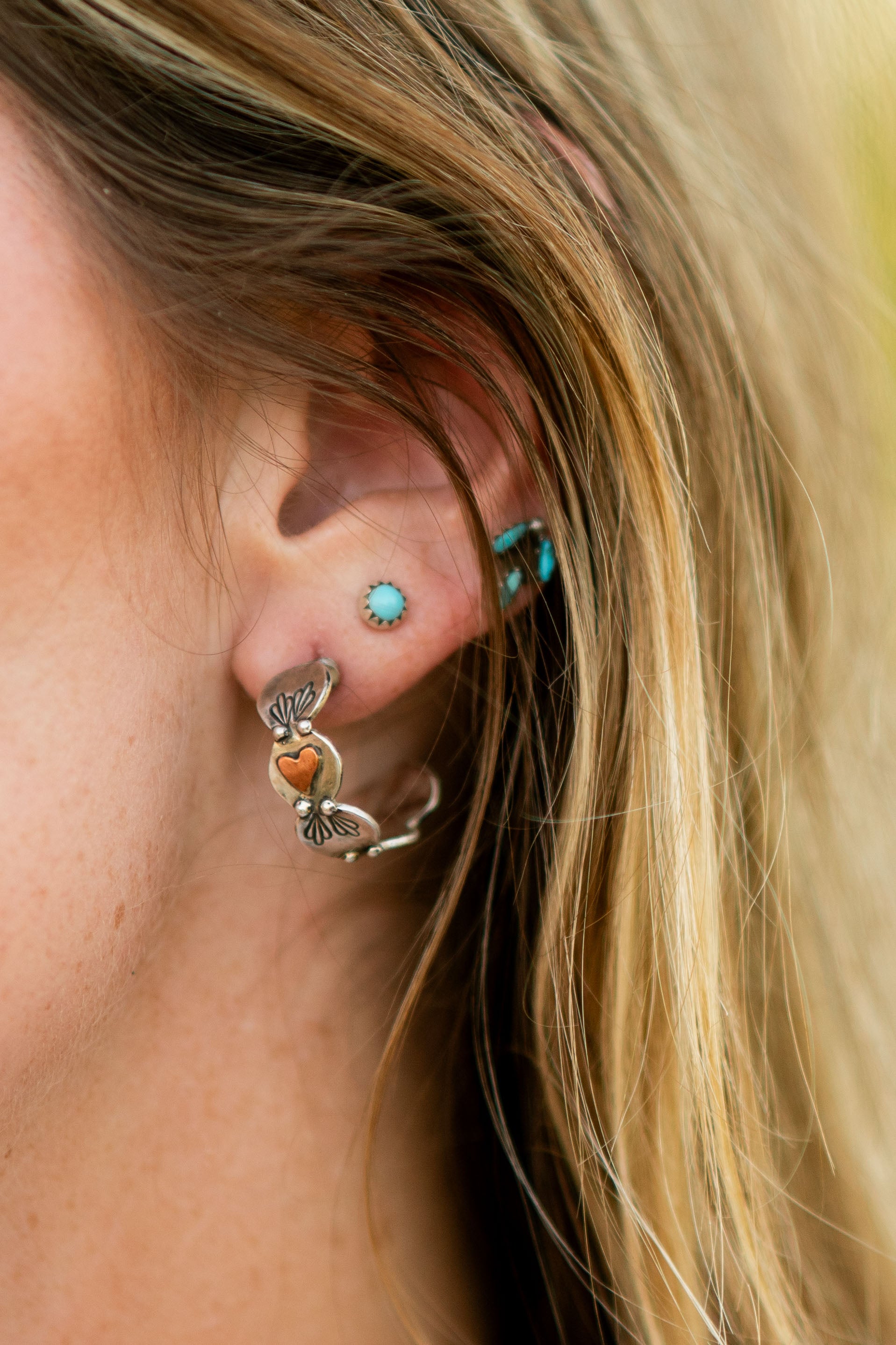 Scalloped Heart Hoops